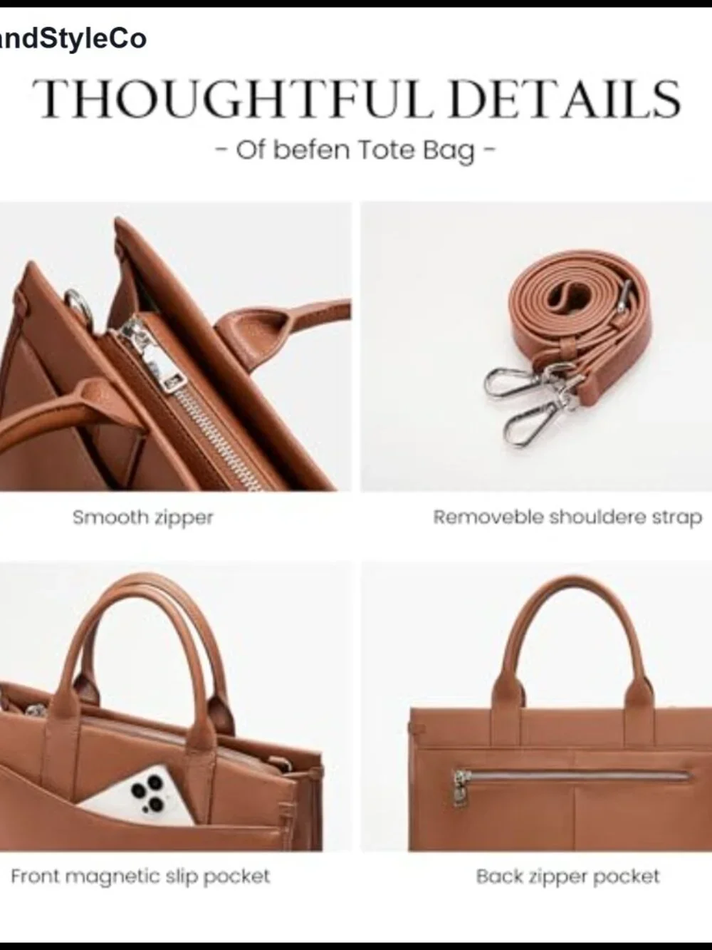 Genuine Leather Satchel Tote Crossbody Handbag with Zipper